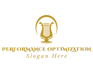 Elegant Harp Lyre Arch logo design