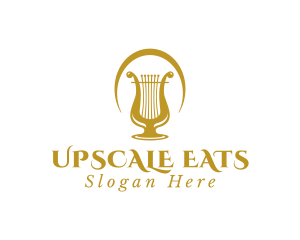 Elegant Harp Lyre Arch logo design