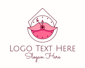 Cosmetics Lips Clock  logo