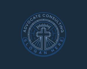 Crucifix Christian Religion logo