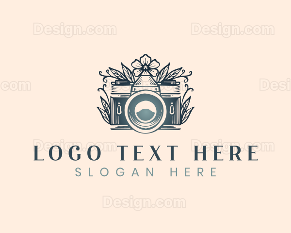 Camera Flower Photography Logo