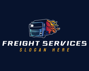 Freight Truck Flame logo