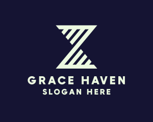 Modern Hourglass Stripe logo
