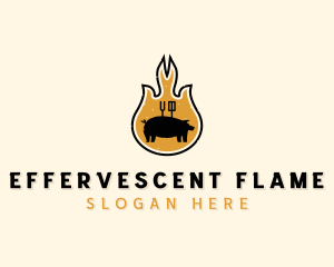 Flame Barbecue Grill logo design