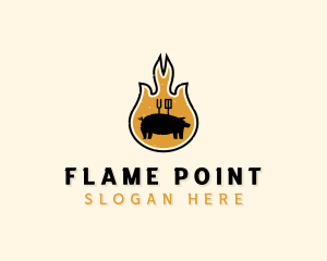 Flame Barbecue Grill logo design