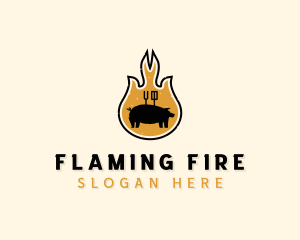 Flame Barbecue Grill logo design