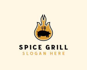 Flame Barbecue Grill logo design