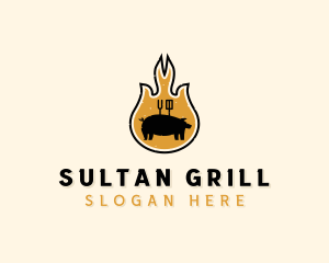 Flame Barbecue Grill logo design