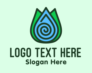 Eco Leaf Water Droplet logo