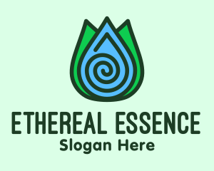 Eco Leaf Water Droplet logo design