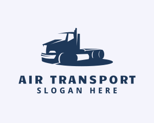 Blue Logistics Tractor Truck logo design