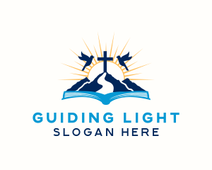 Spiritual Mountain Bible Cross  logo design