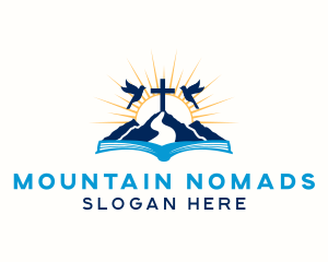 Spiritual Mountain Bible Cross  logo design