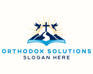 Spiritual Mountain Bible Cross  logo design