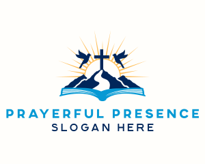 Spiritual Mountain Bible Cross  logo design