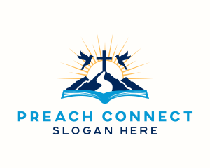 Spiritual Mountain Bible Cross  logo design