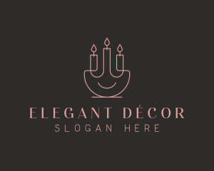 Candle Decor Candelabra logo design