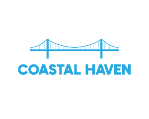 Blue Anchored Bridge  logo design