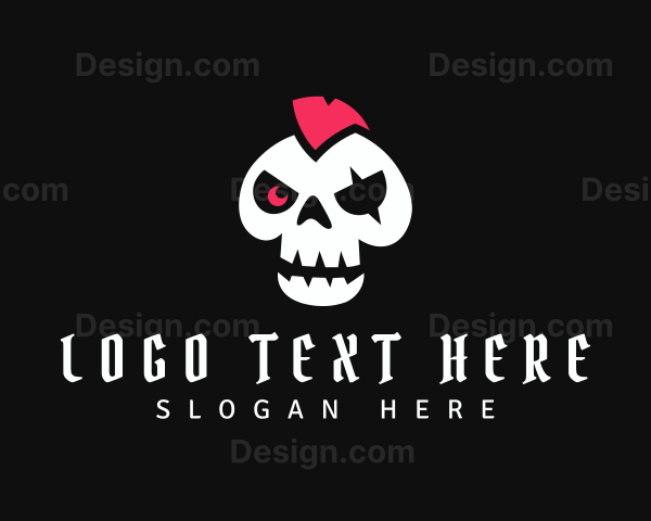 Mohawk Robot Pirate Skull Logo