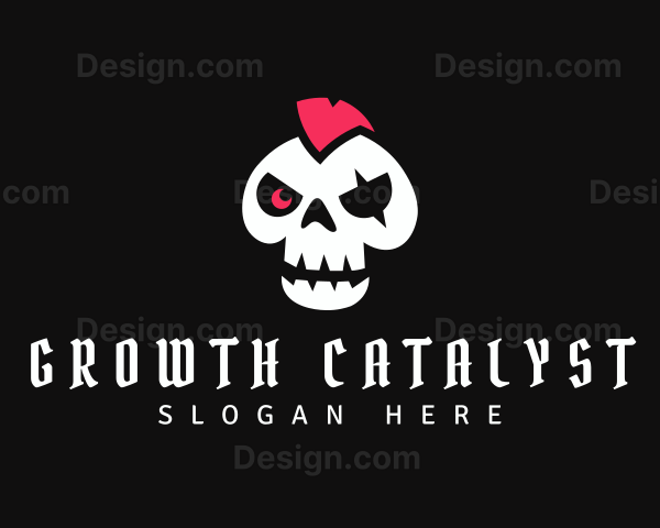 Mohawk Robot Pirate Skull Logo