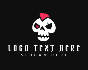 Mohawk Robot Pirate Skull logo