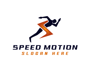 Lightning Sprinter Man logo design