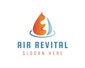 Fire Ice Water Drop logo design