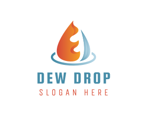 Fire Ice Water Drop logo design