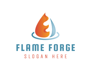 Fire Ice Water Drop logo design