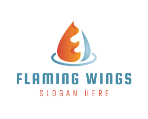 Fire Ice Water Drop logo design