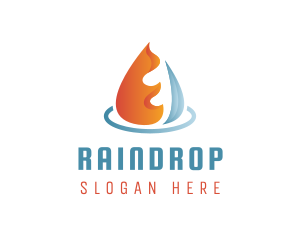 Fire Ice Water Drop logo design