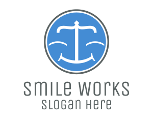 Law Scale Smiling logo design