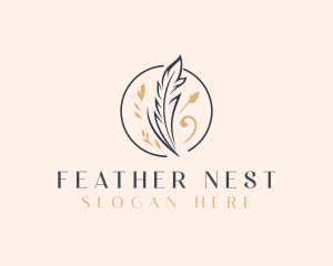 Quill Feather Writer logo design