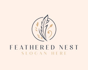 Quill Feather Writer logo design