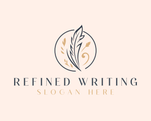 Quill Feather Writer logo design