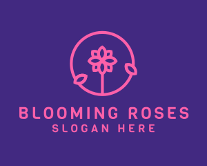 Rose Flower Badge logo design