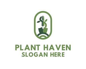 Shovel Plant Landscaping logo design