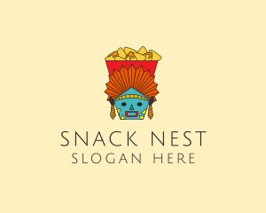 Tribal Mask Nachos  logo design