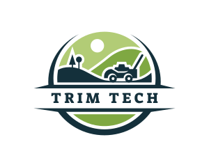 Lawn Mower Field Landscaping logo design