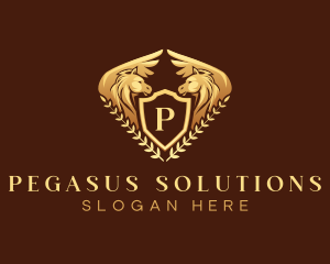 Pegasus Wings Crest logo design