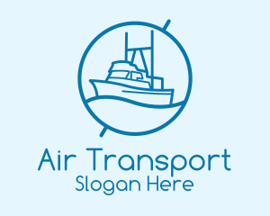 Blue Cargo Ship  logo design