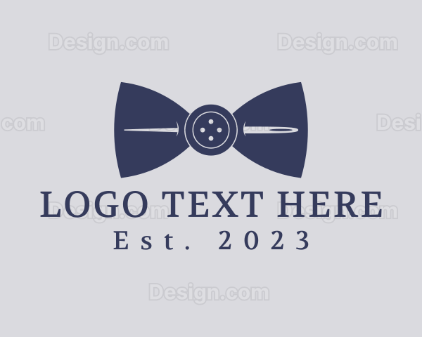 Button Bow Tie Needle Logo