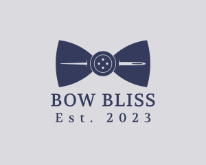 Button Bow Tie Needle logo design