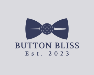 Button Bow Tie Needle logo design