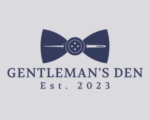 Button Bow Tie Needle logo design