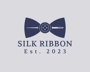 Button Bow Tie Needle logo design