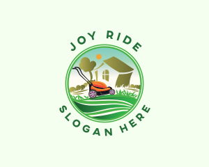 Lawn Mower Gardener logo design