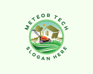 Lawn Mower Gardener logo design