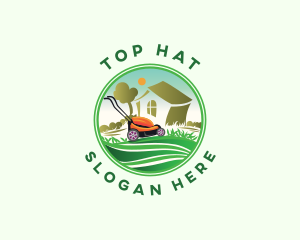 Lawn Mower Gardener logo design