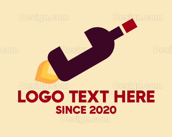 Wine Bottle Flame Logo